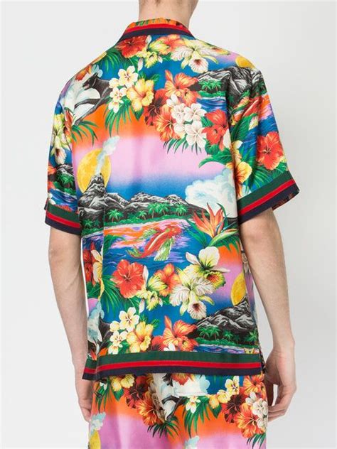 gucci hawaiian print shirt|gucci shirts for men sale.